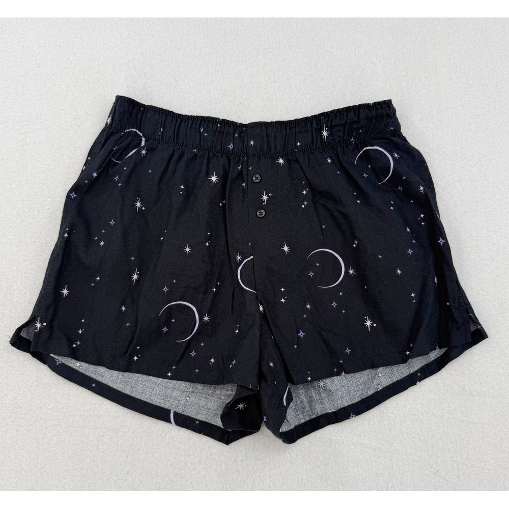 Hyde and EEK Boutique Womens Sleep Shorts Celestial Moon Star Black XS Pajamas